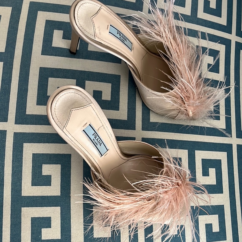 Prada feather sandals